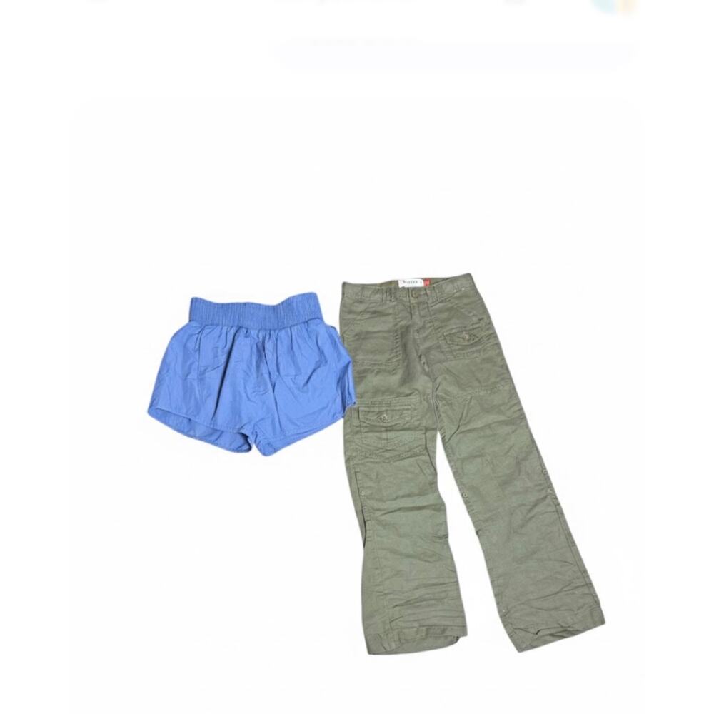 Old Navy Girls 10 Wide Leg Cargo & NWT All In Motion Shorts Large Athleisure Set